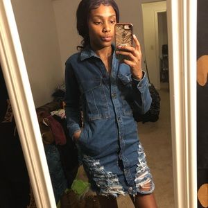 Jean distressed dress